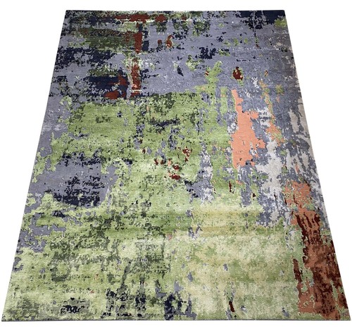 Hand Knotted Carpet Unique Design Nepal Bamboo Silk Wool 250x300 CM - Bild 3 von 6