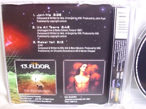 HIM- Join me- aus "The 13th Floor"- 3-Track-MCD WIE NEU - Bild 2 von 2
