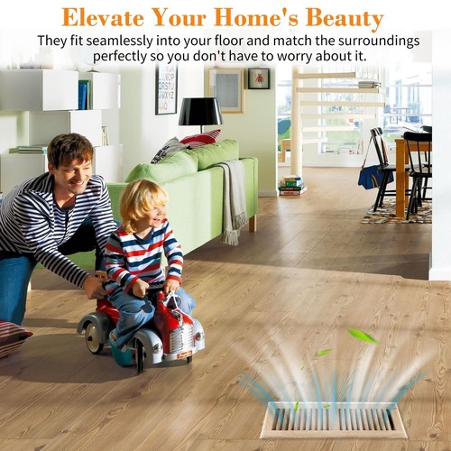 2PC 4x10 Inch White Oak Wood Floor Register Vents Cover - Drop in Register wi... - 第 2/6 張圖片