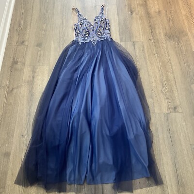embroidered dress juniors City Studios Juniors' Floral-Embroidered Tulle Ballgown, Created for Macy's