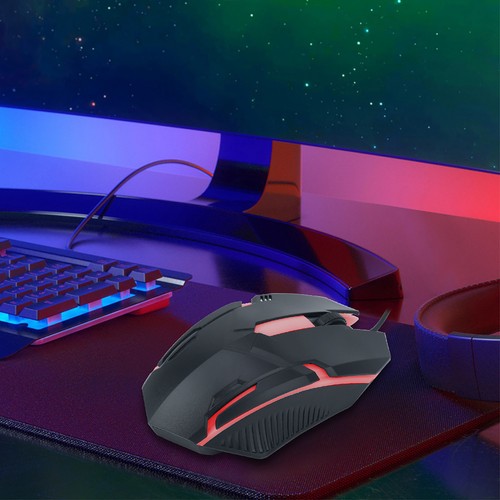 1600DPI Wired Backlight USB Mouse Competitive Game Laptop Office USB Mouse B Fit - Picture 2 of 7