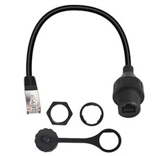 Black Rj45 Panel Mount Waterproof Connector Ip67 Ethernet Extension Jack