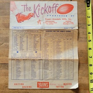 Vintage 1956 The Kickoff Philadelphia PA NFL football advertisement program