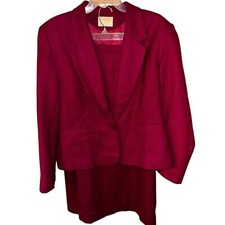 Vintage Pendleton women  s pure virgin wool red skirt suit set size 14 