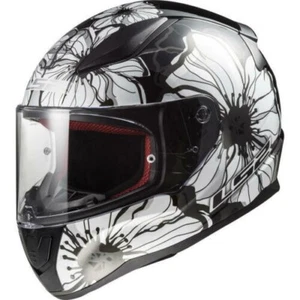 LS2 FF353 Rapid Poppies Black White Full Face Motorcycle Motorbike Crash Helmet