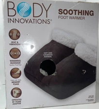Body Innovations Soothing Foot Warmer With Vibration Massage Black BIMA7734blk