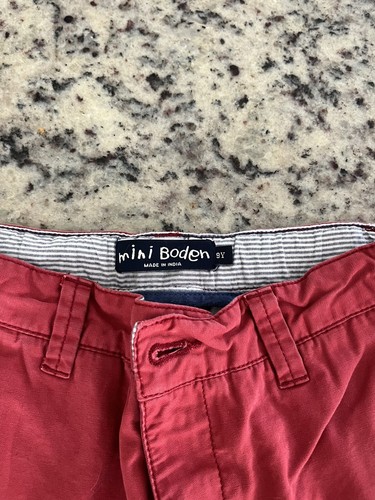 Boys Mini Boden Red Patchwork Pants Size 9 - Picture 3 of 6