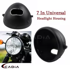 7" Round Headlight Housing Head Lamp Bulb Bucket For Harley Softail Dyna Chopper