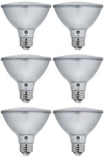 6 bulbs GE classic LED PAR30 Shortneck, 75 W Equivalent, Dimmable Warm White
