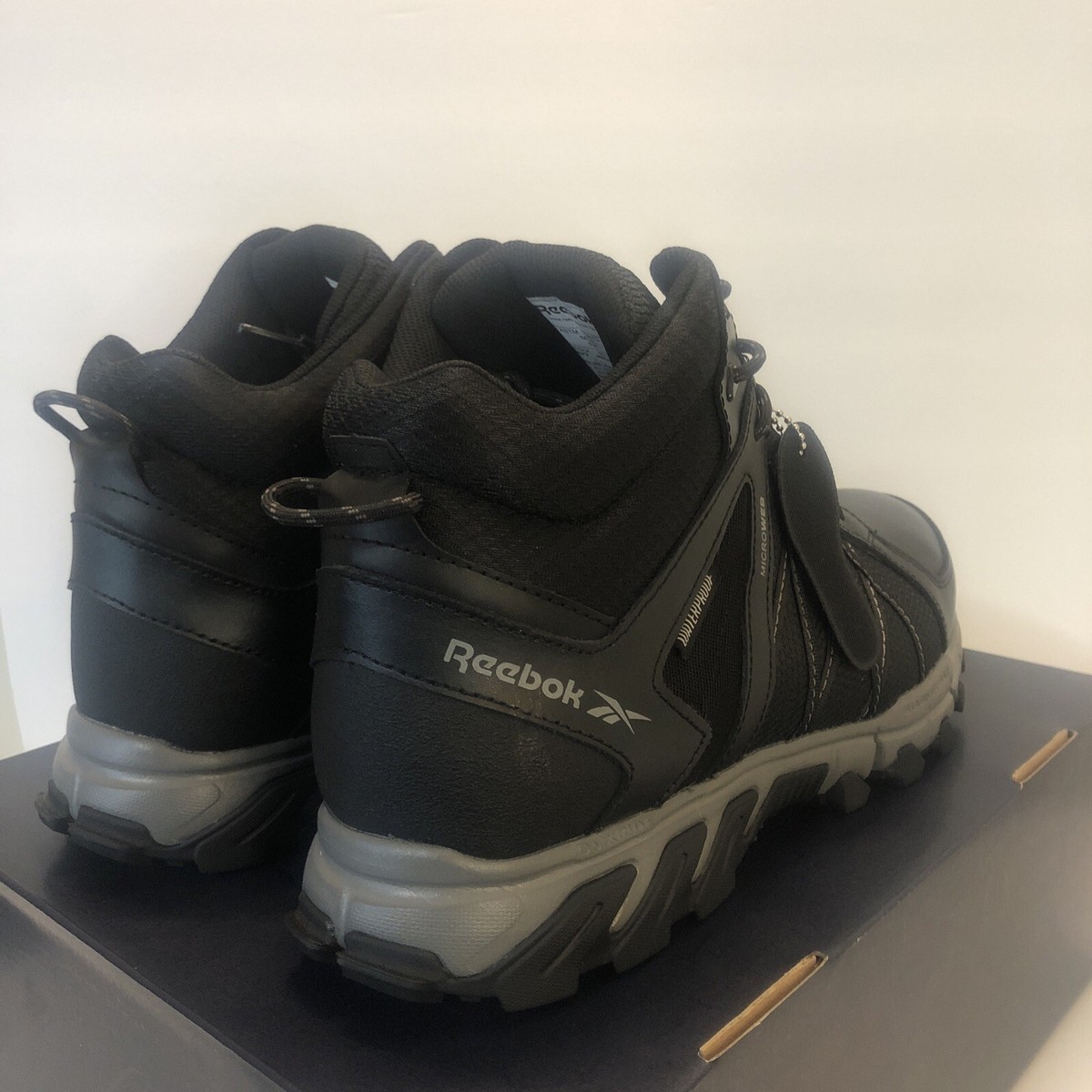 Reebok Mens Black/Grey Mesh Work Boots Athletic Mid Cut AT Free Shipping Size 14 Reebok Mens Black/Grey Mesh Work Boots Athletic Mid Cut AT  main image 2