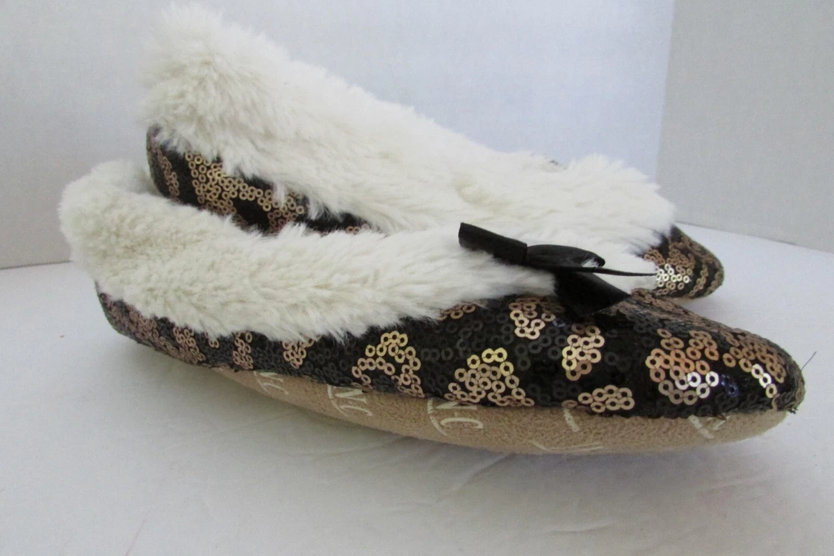 Inc internatonal concepts black gold sequin bling faux fur
