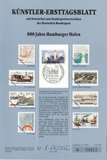 KÜNSTLER-ERSTTAGSBLATT  1989/10   800 JAHRE HAMBURGER HAFEN    BRD