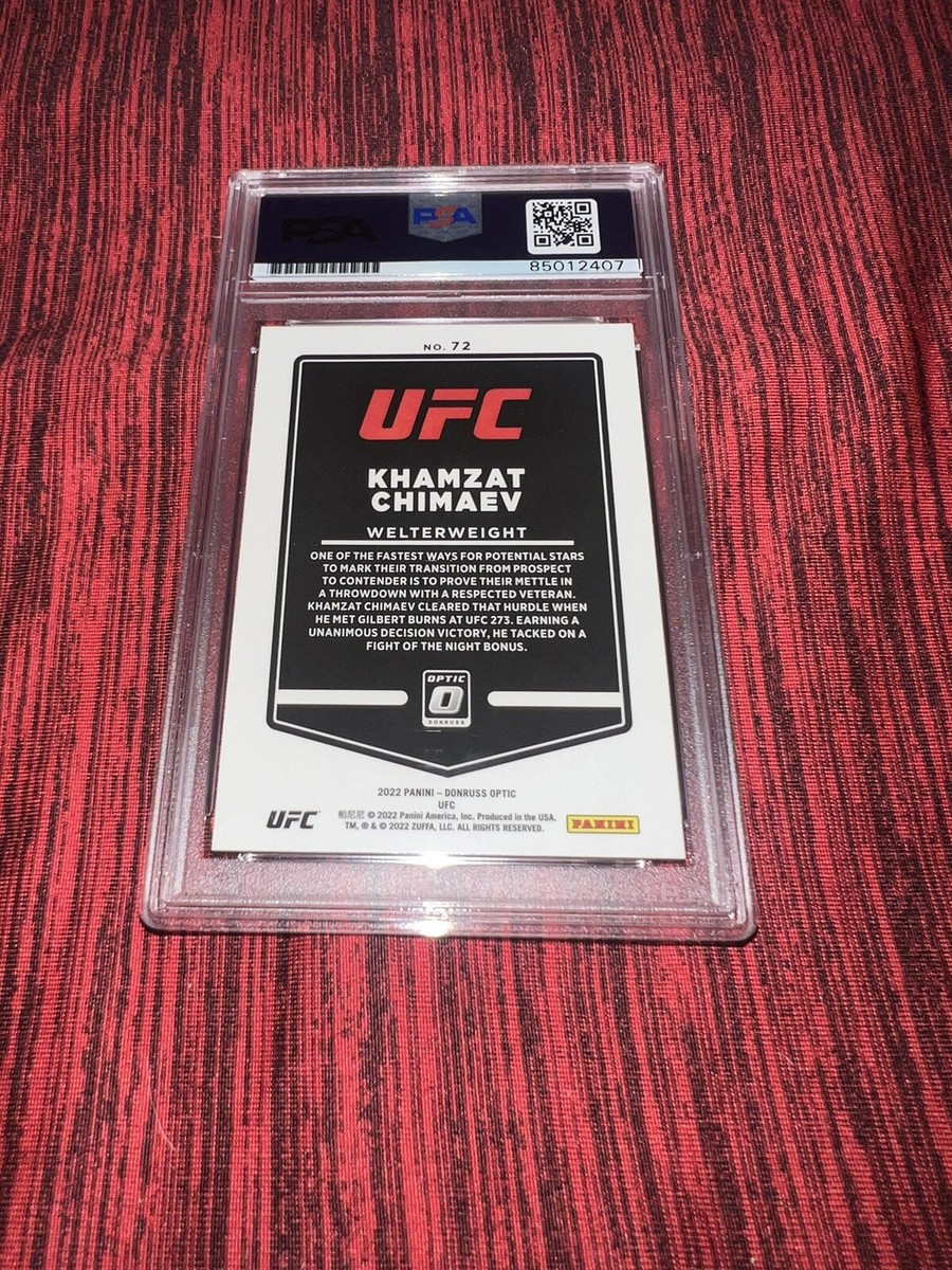 Khamzat Chimaev Signed 2022 Panini Optic UFC Trading Card