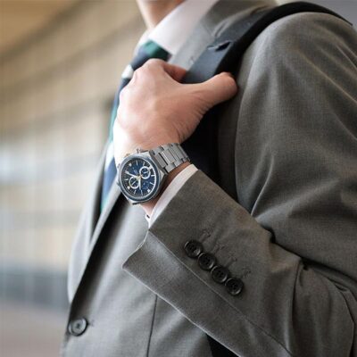 CITIZEN ATTESA CA0837-65L Blue Eco-Drive Titanium Chrono Men's