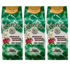 3 Bottles of Brazilian Green Propolis Glycolic Extract Pon Lee - No Alcohol