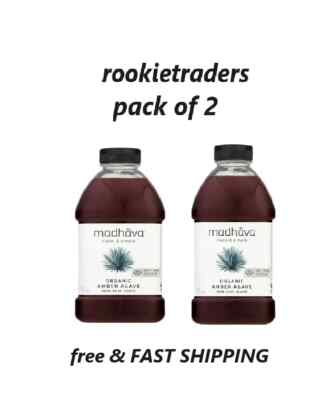 Madhava Organic Amber Agave, 100% Blue Agave Sweetener Sugar Substitute, 46 oz B