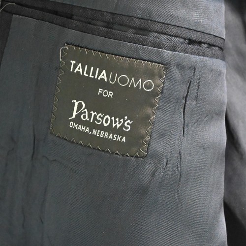 Vtg Tallia 40S 33x30 Navy Blue Striped Flannel Wool USA Made Jacket Pants Suit - Picture 16 of 24