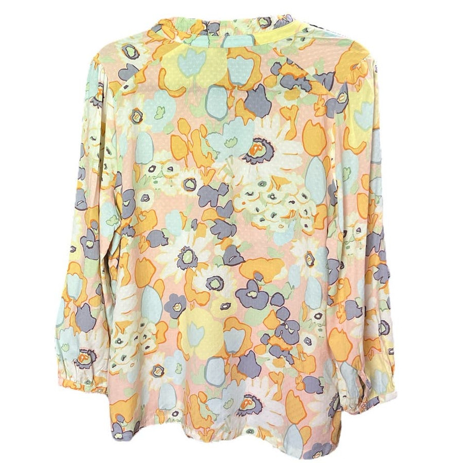 Loft Button Up Blouse, Multi-Colored, Large Petite - image 2