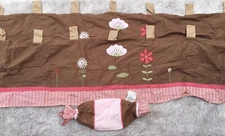 Geenny Baby Set of 2 Brown/Pink LadyBug Set 55" Window Valances & Pillow Sham