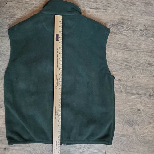 Van Heusen Mens Vest Hunter Green Full Zip SZ Med Fleece 3 Pockets Soft - Picture 10 of 11