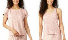 Lucky Brand Women's Pink Floral Paisley Pajama 2pc Set  PINK-Large NWOT