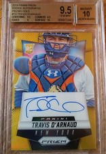 Travis D'Arnaud 2014 PANINI PRIZM ON CARD AUTO GOLD HOT!! BGS 9.5/10 METS   