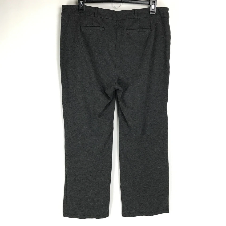 Pantalón de pierna ancha JM Collection para mujer talla grande 16 gris elástico cremallera tiro alto Foto 4 de 4