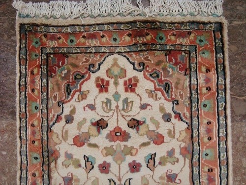 Alfombra Corredor Marfil Floral Anudada a Mano Lana Seda Decoración del Hogar Alfombra Interior (2x6)' - Imagen 5 de 9