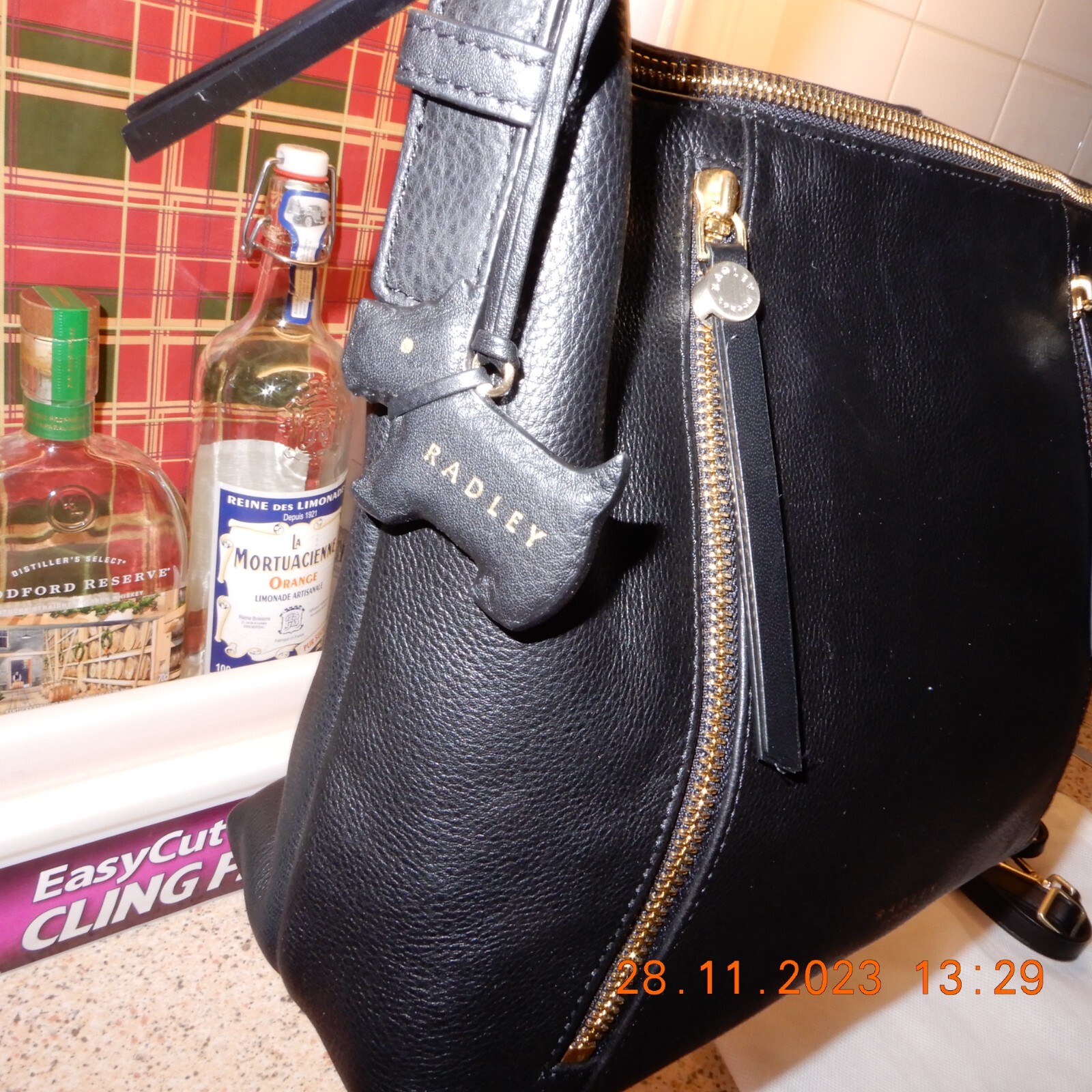 Radley Fountain Road Shoulder Bag Black Medium Multiway Handbag Leather