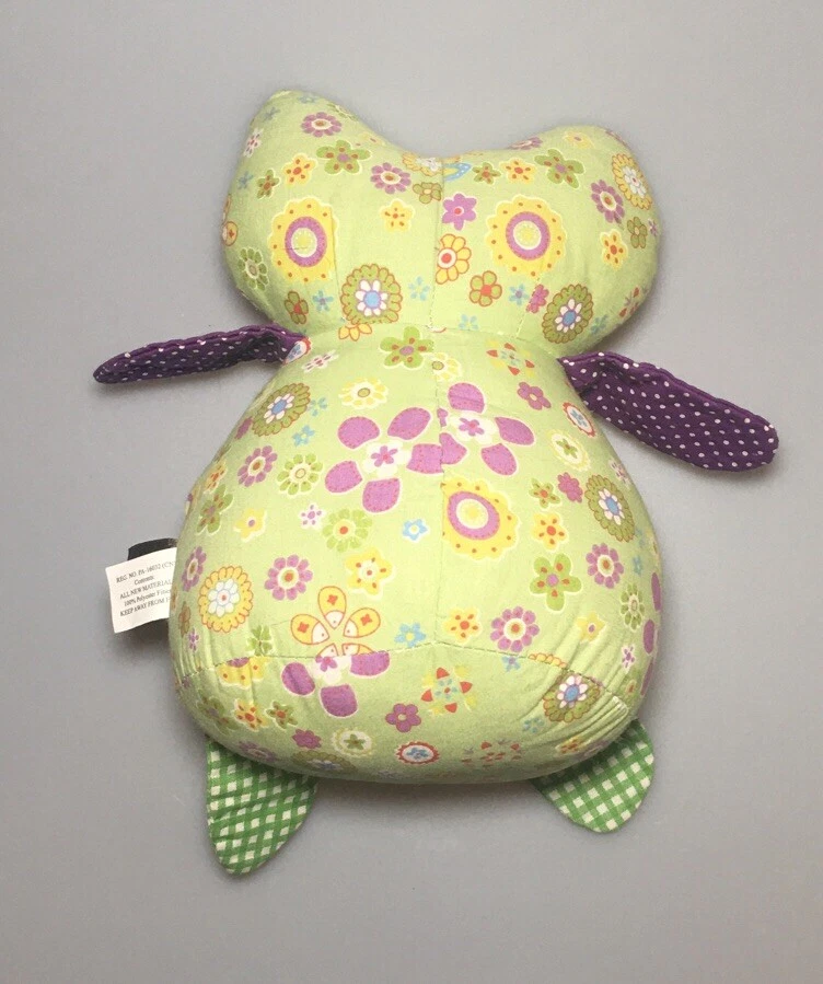 Jelly Bean Patchwork Owl 10” Trend Lab Floral Guinga Verde Peluche Suave Juguete para Bebé Foto 3 de 4