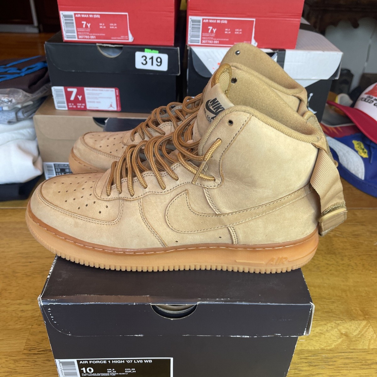 Size 10 Nike Air Force '07 LV8 WB High Flax Clean AF OG Box