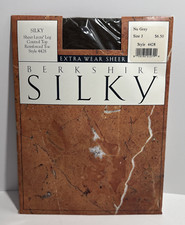 Berkshire Silky Extra Wear Sheer Control Top Pantyhose Nu Grey Sz 3 Style 4428
