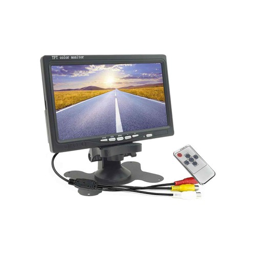 Monitor 7" kit telecamera 18 led infrarossi retromarcia auto retrocamera camper - Foto 3 di 5
