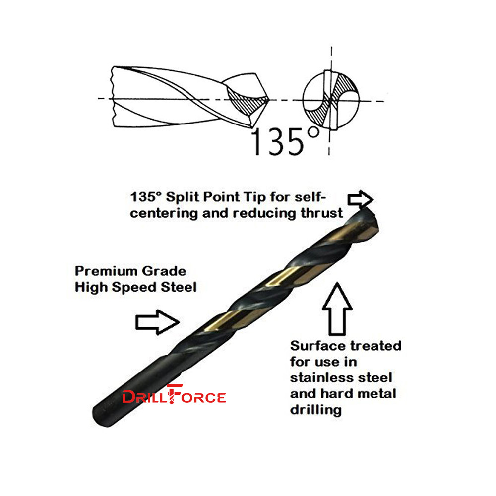 Sourcing Map 5,5 Mm Diametro Di Perforazione 250mm Lunghezza Diritta HSS Codolo Rotondo Spirale Punta Da Trapano Nero - Foto 8