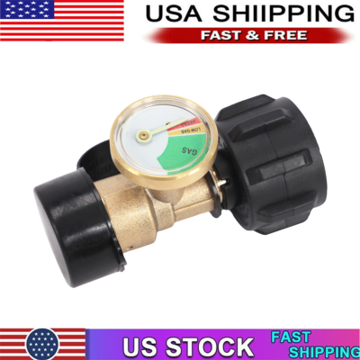 #ad Propane Tank Gauge RV Pressure Brass Adapter Gas Level Meter Grill BBQ Indicator $9.83