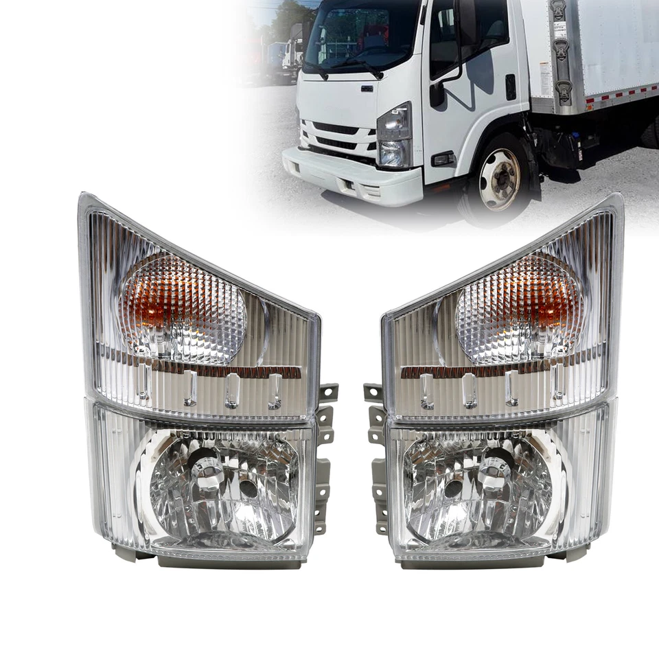 For 2008-2020 ISUZU NPR NPR-HD NQR NRR Headlights Left and Right Corner Lamps - Image 3 of 4