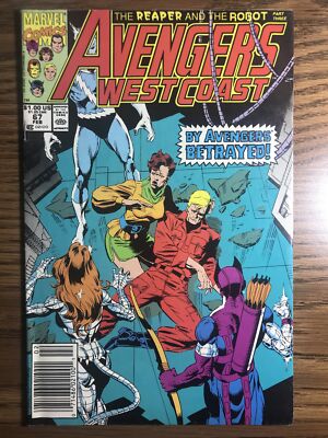 THE WEST COAST AVENGERS 67 NEWSSTAND HAWKEYE WASP PAUL RYAN