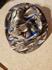 BANANA BOAT Shark Bucket Beach Sun Hat Blue Chin Strap Kids 4X/6X Face Neck