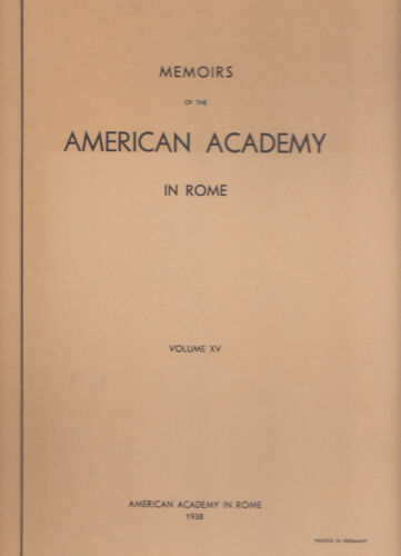 LANZ Horn Germany Austria Memoirs of the American Academy in Rome Volume XV ~H5