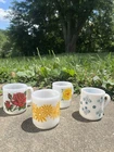 MCM Vintage Milk Glass Mugs Glasbake / Anchor Hocking / Fire King - Set Of 4