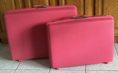 Vintage Samsonite Suitcase SATURN II Hot Pink Luggage Set Of 2