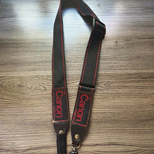 Canon Adjustable Neck/Shoulder Camera Strap Black/Red Leather.