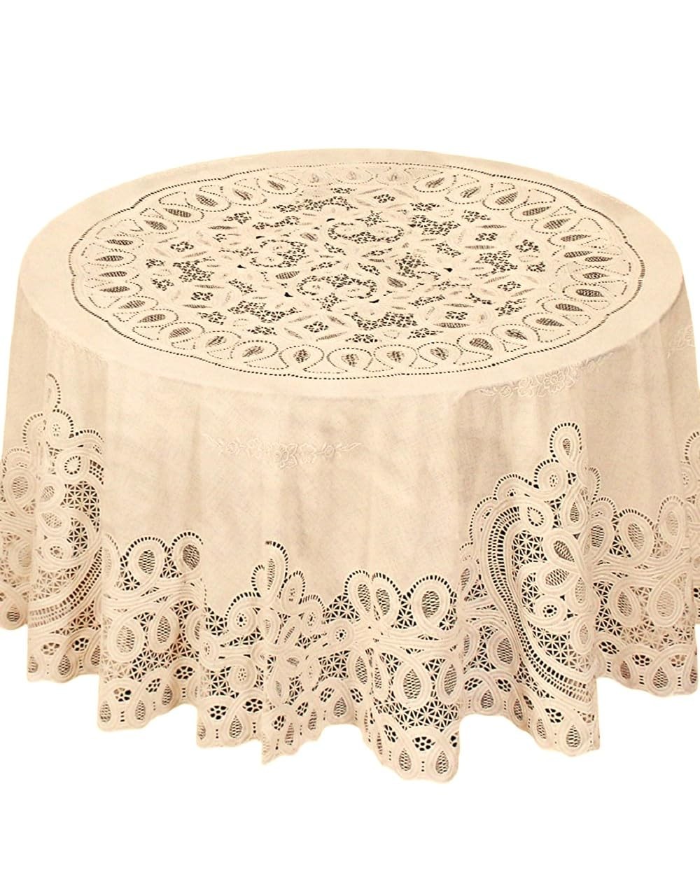 Dependable Industries inc. Essentials Elegant Vinyl Crochet Lace Tablecloth -...