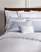 Ralph Lauren Organic Sateen Border Blue Hyacinth 3P king Duvet Cover Shams Set