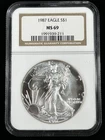 1987 $1 American Eagle NGC MS69 1 oz Silver .999 Fine Bullion Coin