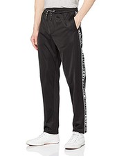 A X Armani Exchange Men's Triacetate Logo Tape Sweatpant Pants Black X SMALL