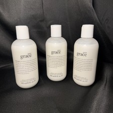 Lot of 3 Philosophy Pure Grace Shampoo, Bath  Shower Gel 8 oz Travel Cruise New