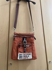 Borsa George Gina & Lucy Ride the Donkey arancione vintage utility tracolla