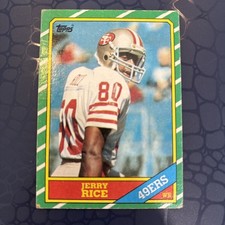 Topps 1986 Rookie Jerry Rice #161 San Francisco 49ers Football Card Very Clear. rookie card picture