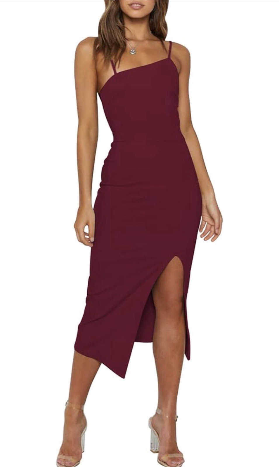 Women’s Adjustable Spaghetti Strap Split Midi Bod… - image 1